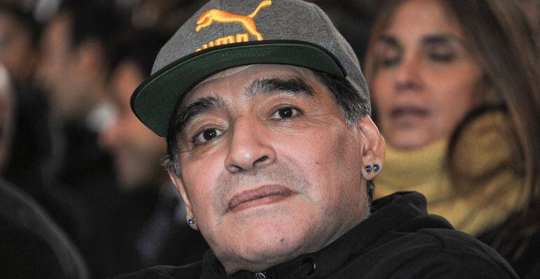 Maradona en un acto de la Serie A