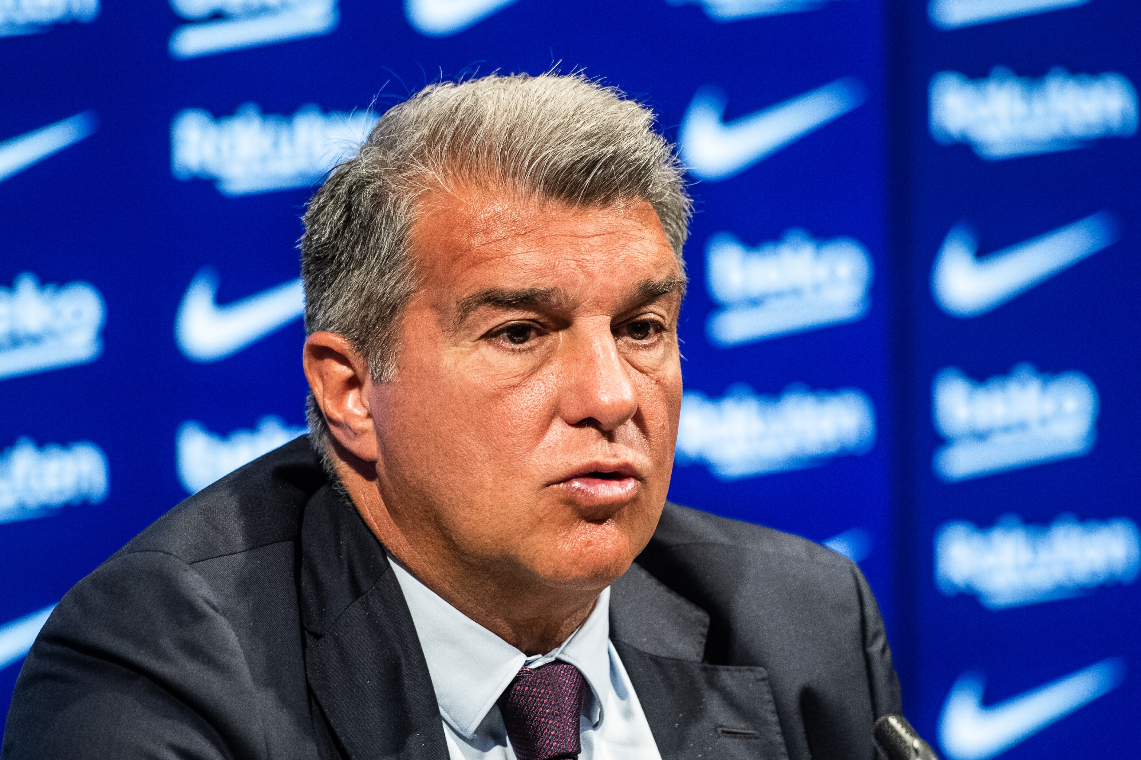 Joan Laporta, presidente del FC Barcelona durante un acto público