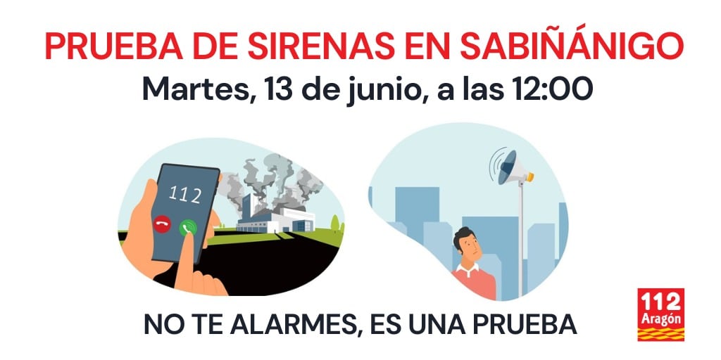 Prueba de sirenas este martes en Sabiñánigo