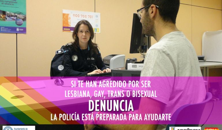 Dos asociaciones de Fuenlabrada y la Policía Municipal animan a denunciar las agresiones LGTB con una campaña. 