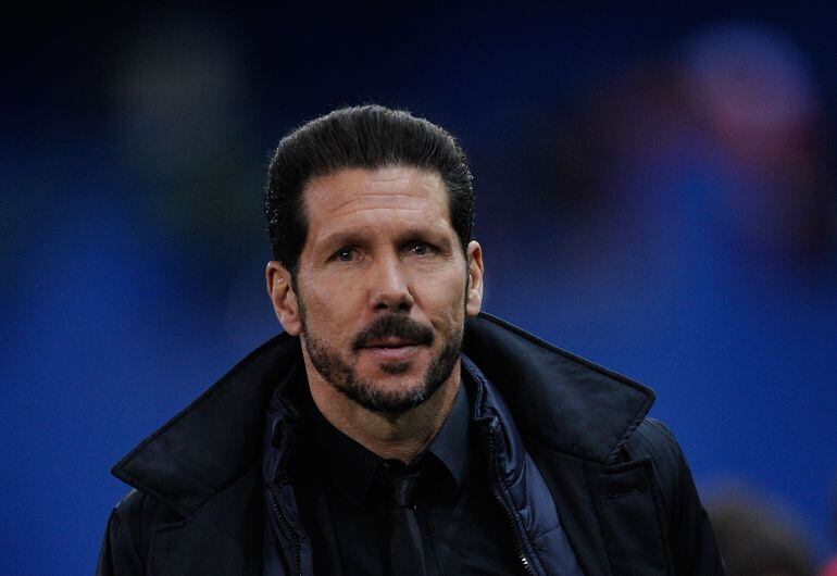 Diego Pablo Simeone durante el encuentro de Liga ante el Espanyol.