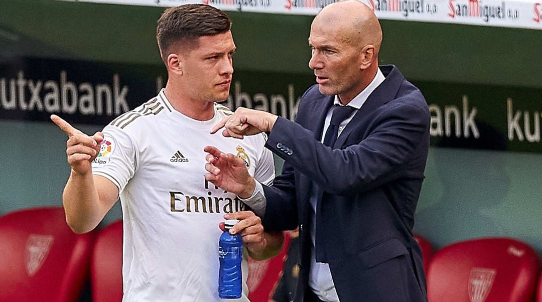 Luka Jovic y Zinedine Zidane.