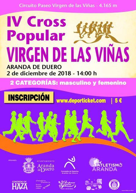 Cartel de la IV edición del Cross Popular Virgen de la Viñas.