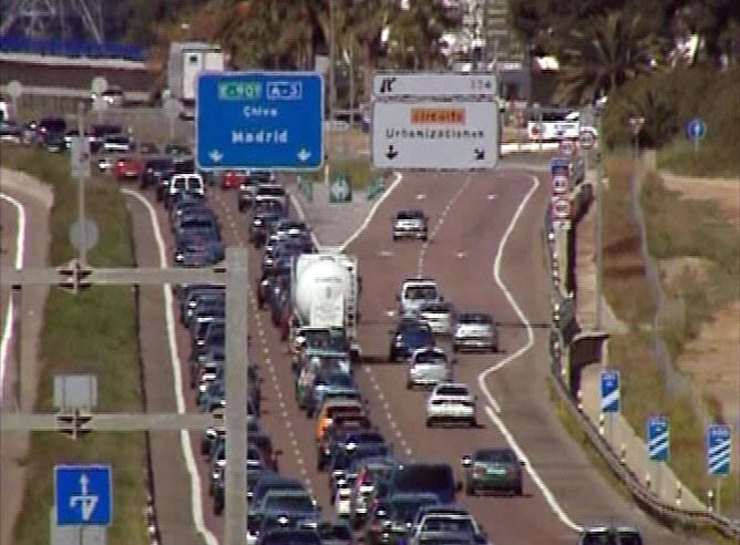 Imagen que ofecen las carreteras españolas en la operación retorno de Semana Santa de 2009