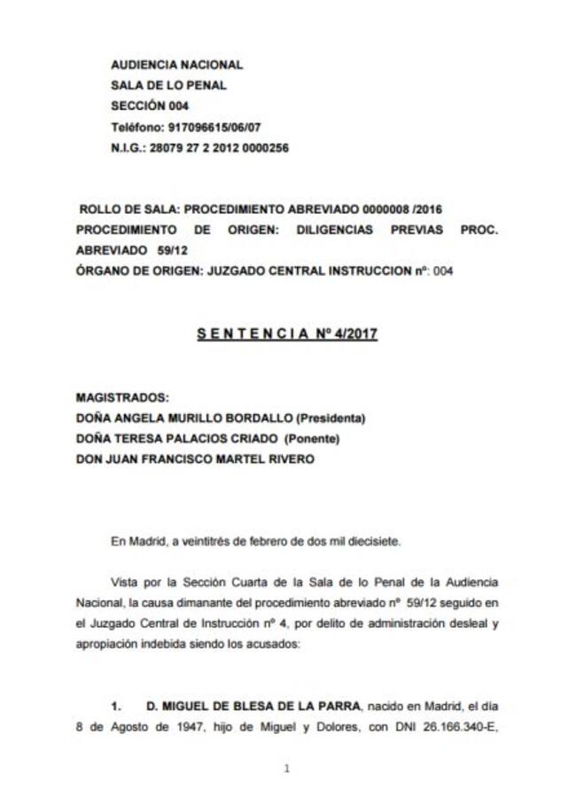 Consulta la sentencia completa del 'caso de las tarjetas black'.