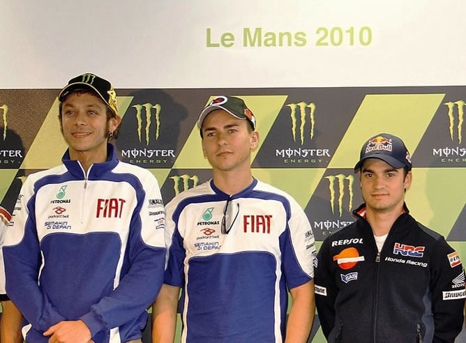 Rossi, junto a Lorenzo y Pedrosa