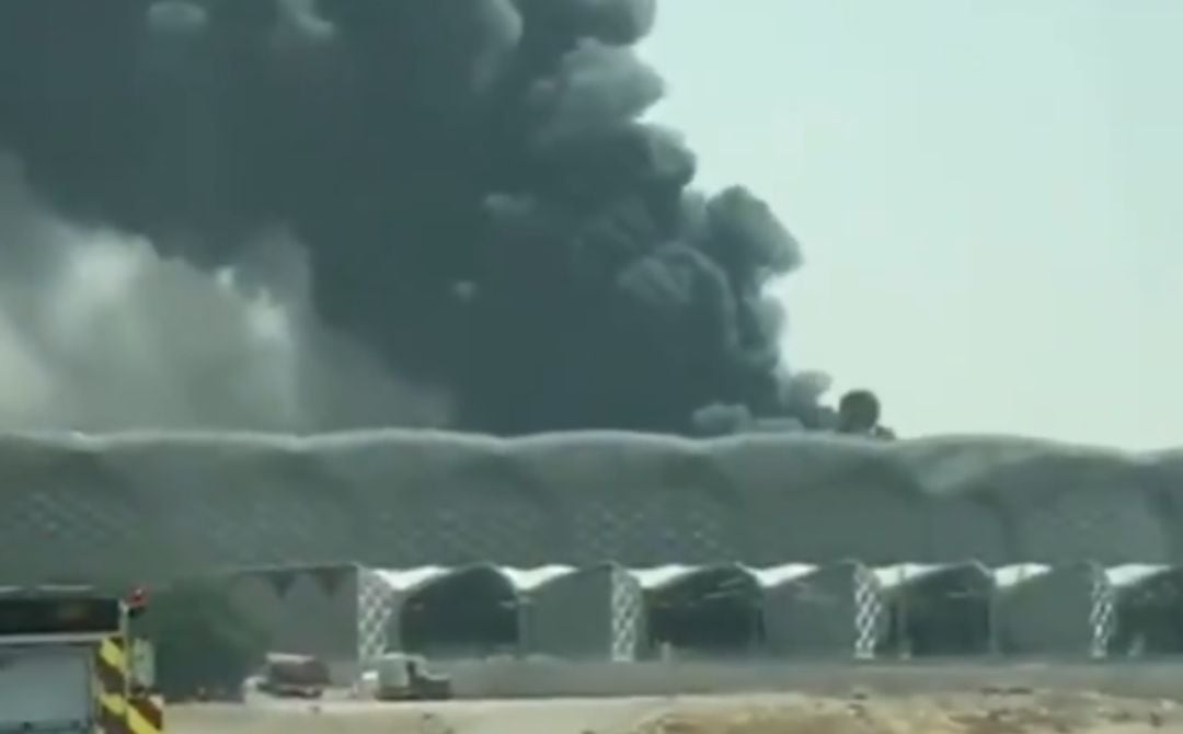 Incendio en la estación de AVE de Yedá, Arabia Saudí. 