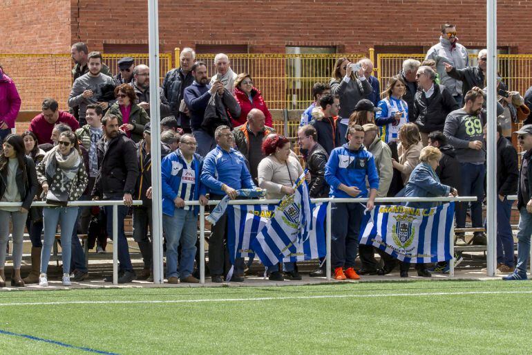 Aficionados de la Arandina durante uno de los desplazamientos del equipo