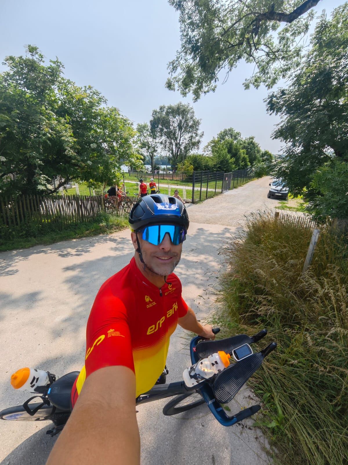 El paratriatleta lanzaroteño Lionel Morales en el estreno del Europeo de Paratriatlón.