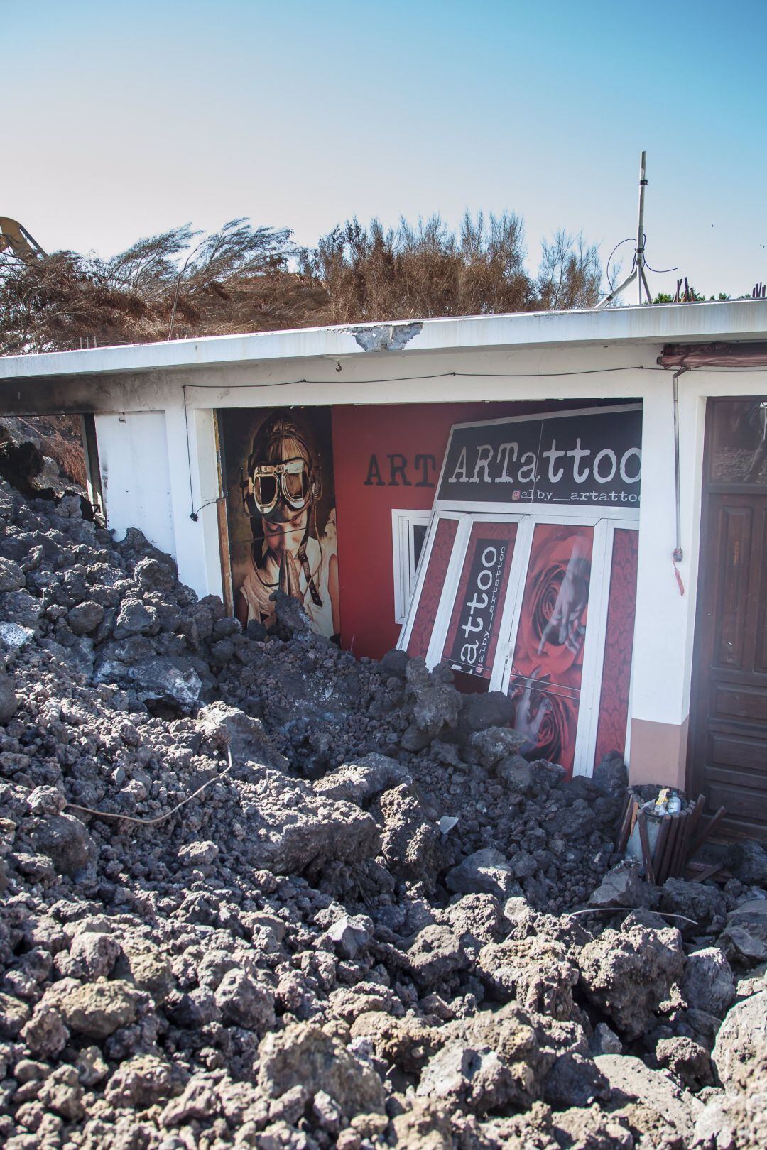 Viviendas afectadas en zona de exclusión de La Laguna tras la erupción del volcán de Cumbre Vieja