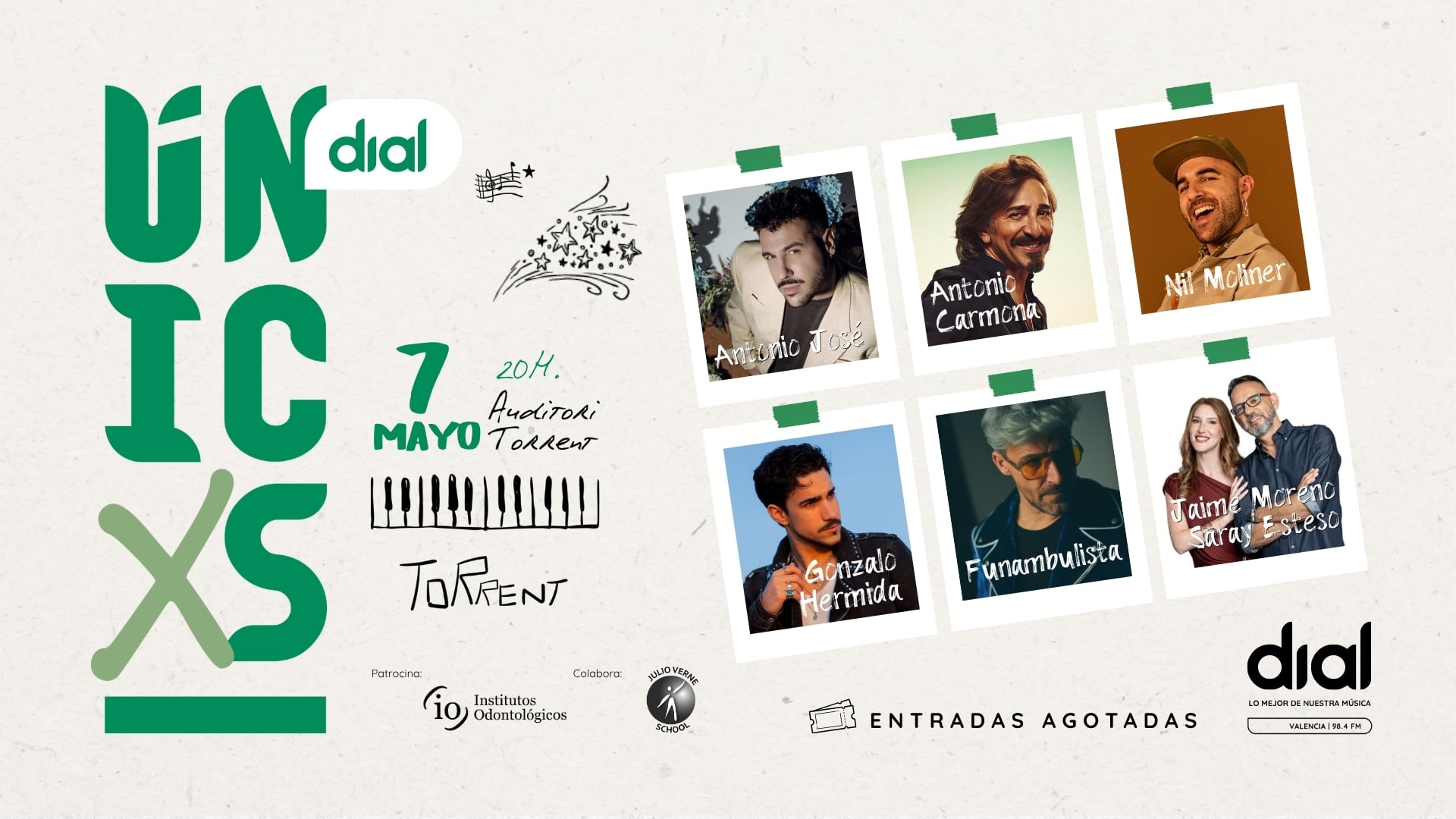 Nil Moliner, Antonio José, Antonio Carmona, Funambulista y Gonzalo Hermida, rumbo a Dial Únicxs Torrent