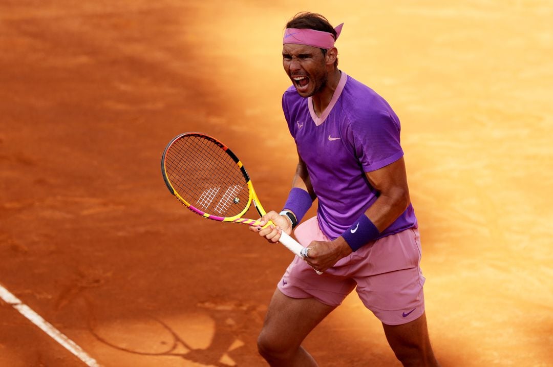 Rafa Nadal celebra su pase a la final de Roma