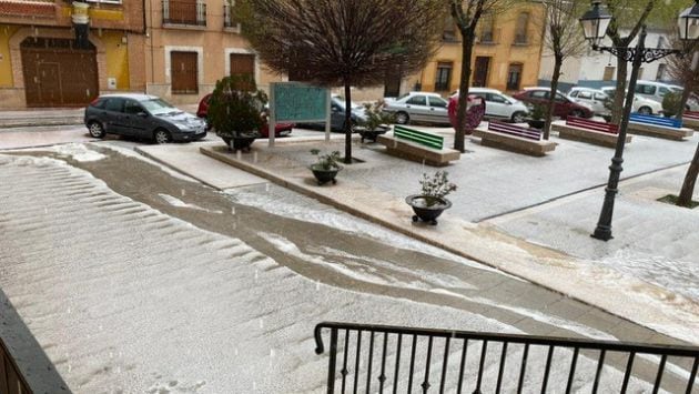 Imagen de la granizada en Santa Cruz de Mudela (Ciudad Real)