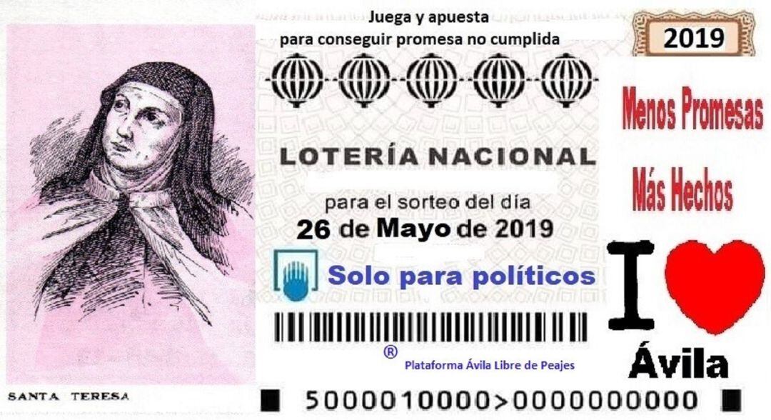 El décimo tiene fecha del 26 de Mayo, el día de las elecciones municipales y autonómicas