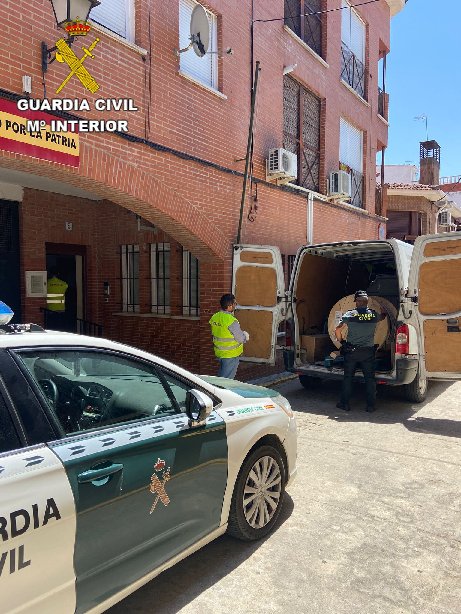 La bobina de cobre se encontraba en la parte trasera de la furgoneta