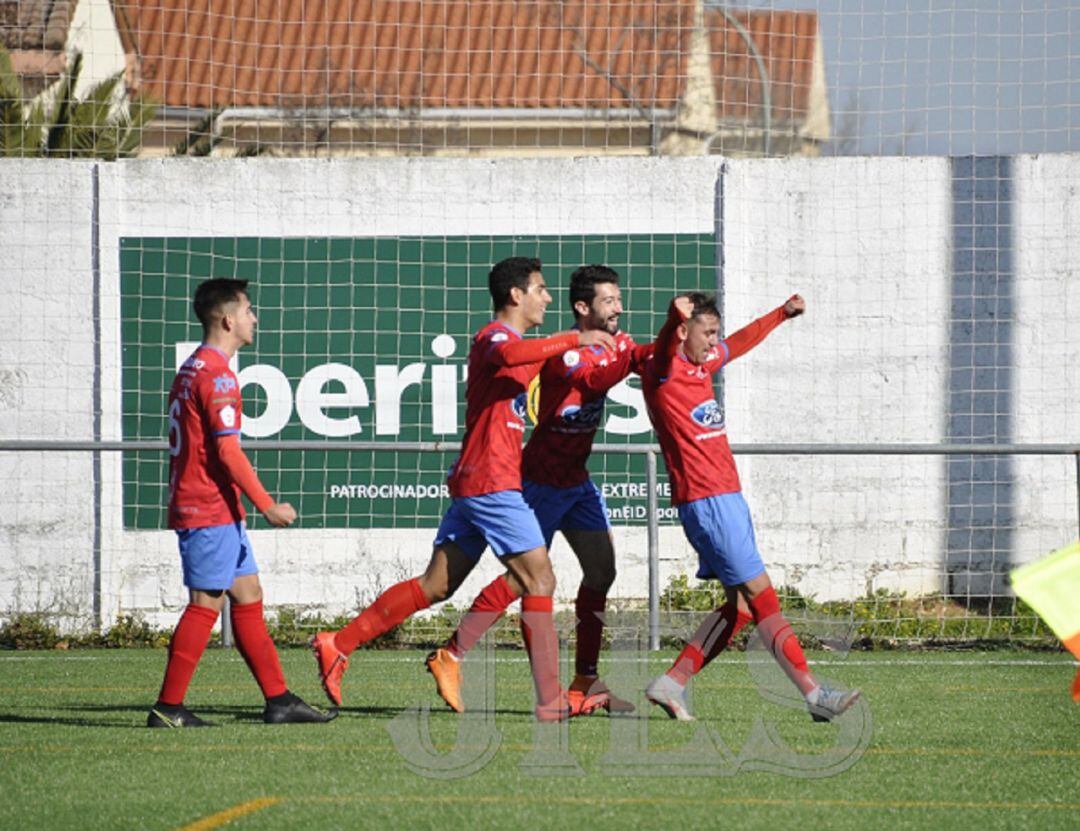 Dani Sales marca un gol con su equipo.