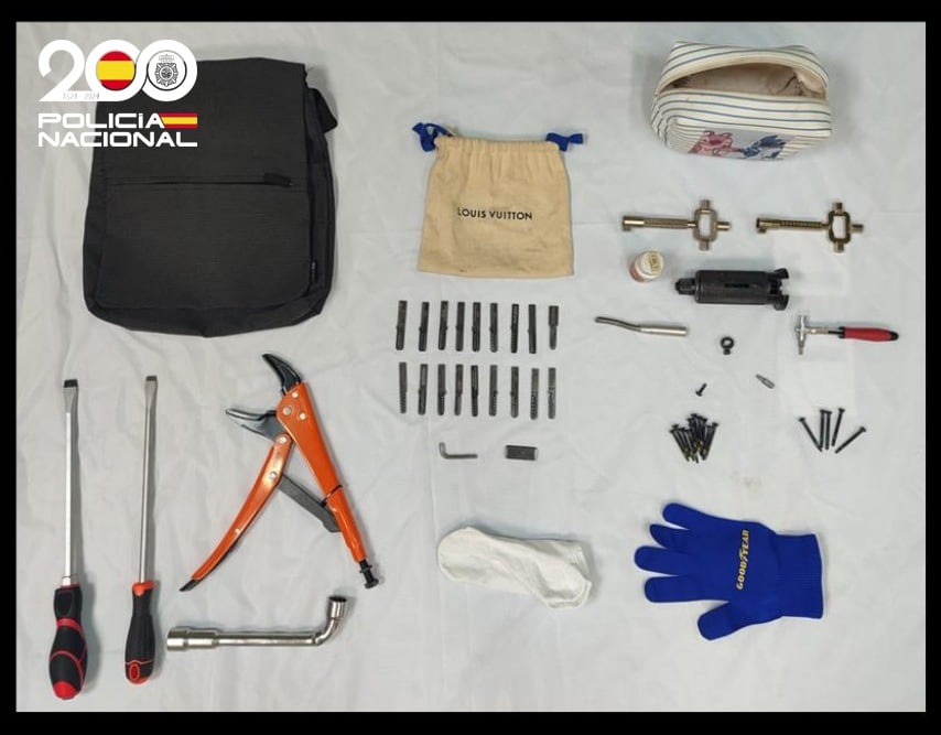 Objetos robados en dos viviendas en Burgos. Foto: Policía Nacional