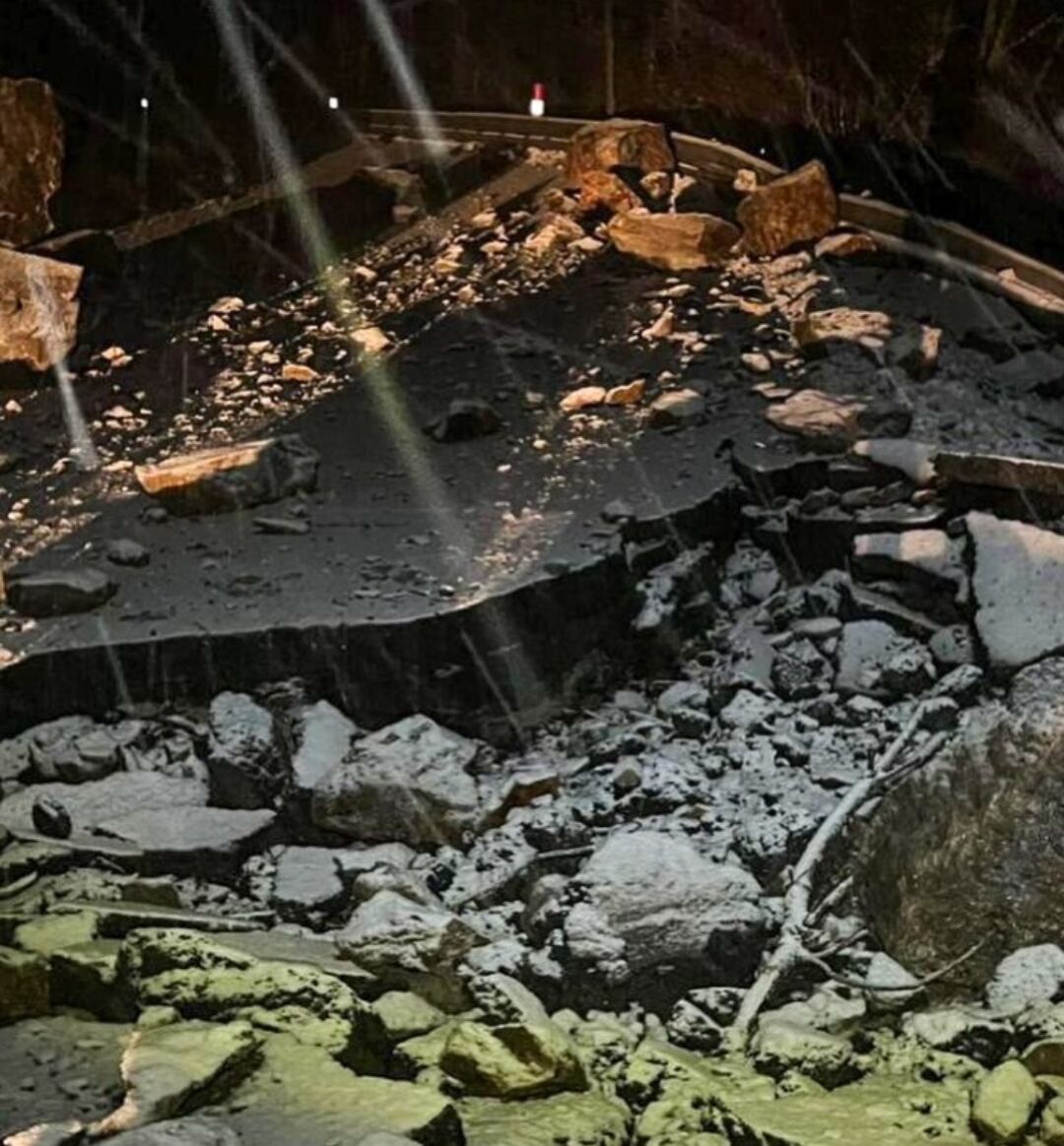 Esllavissada a l'RN20 a l'altura d'Ax-les-Thermes