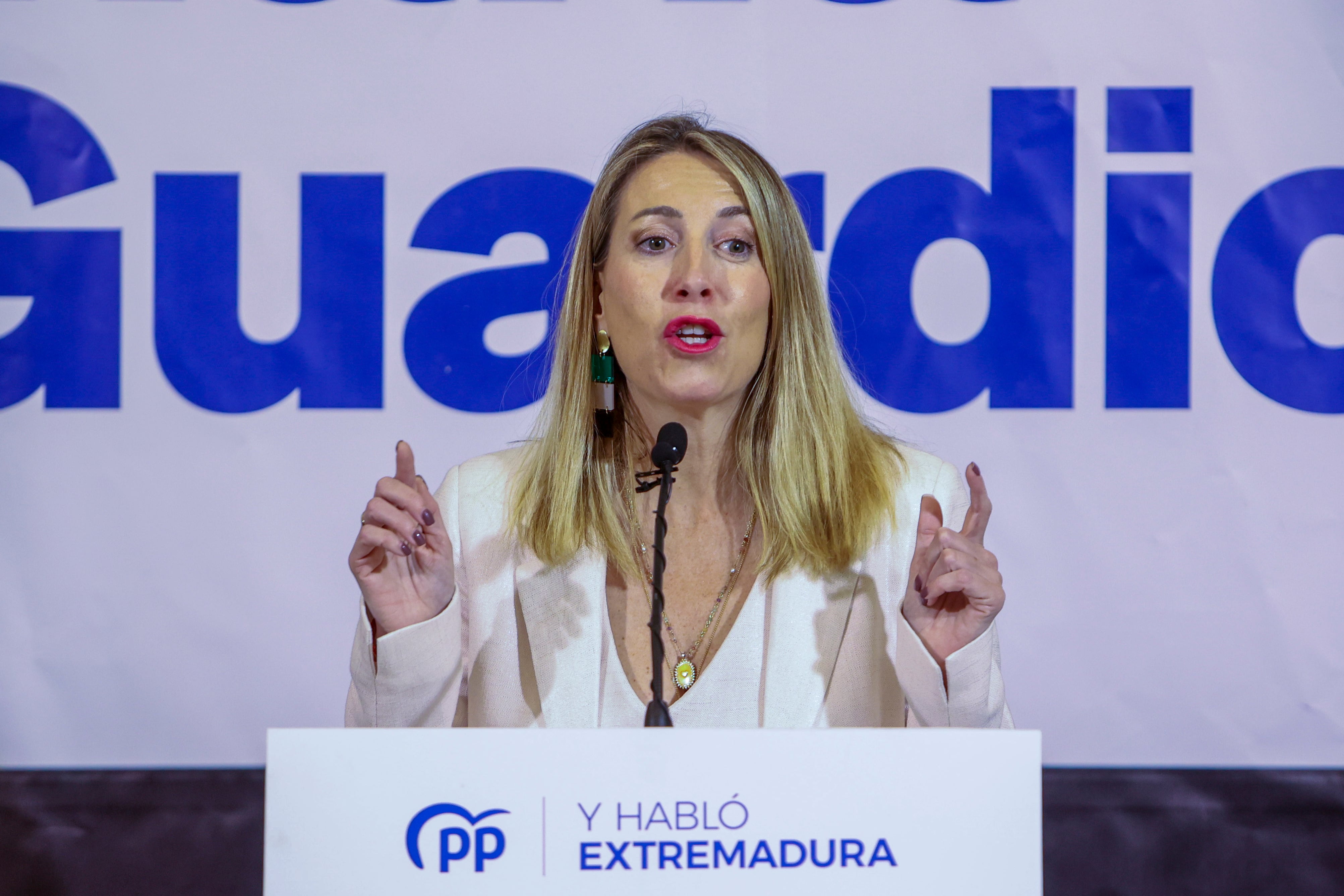 La candidata del PP María Guardiola. EFE/ Jero Morales