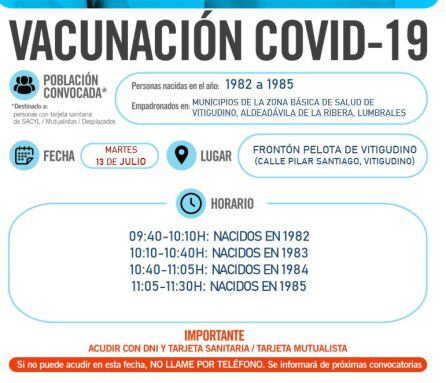 Información de la vacunación en Vitigudino