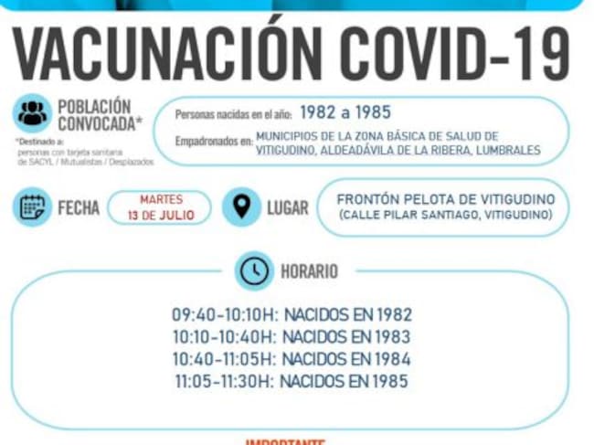 Información de la vacunación en Vitigudino