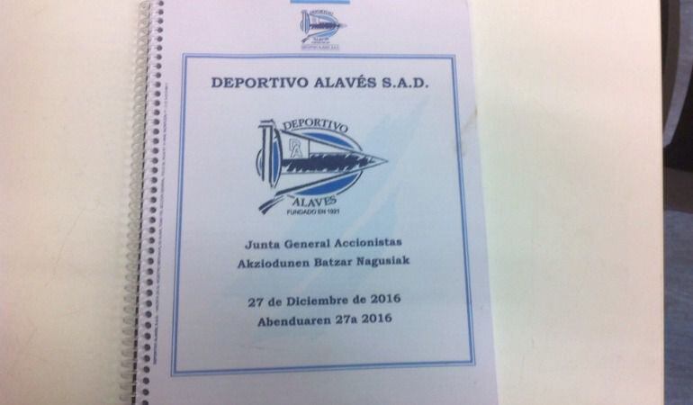 Informe oficial de la Junta General de Accionistas del Alavés.