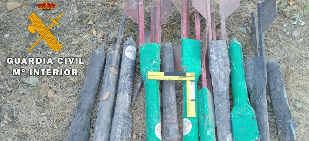 Imagen de los cohetes neutralizados