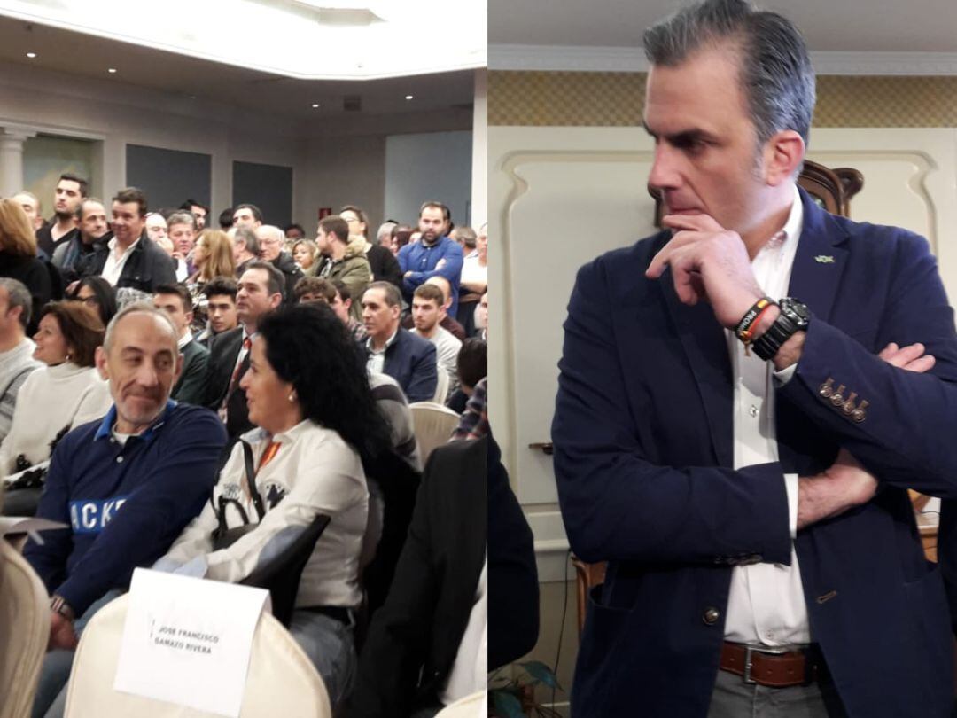 Aspecto del salon del Hotel Horus durante el acto de Javier Ortega Smith