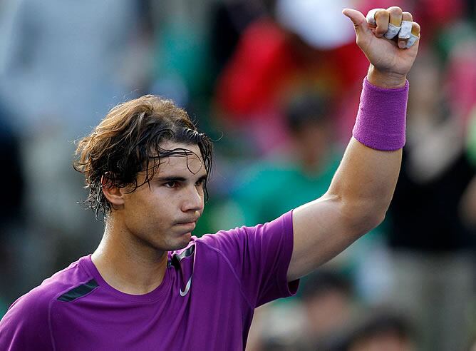 Nadal celebra su victoria en Tokio