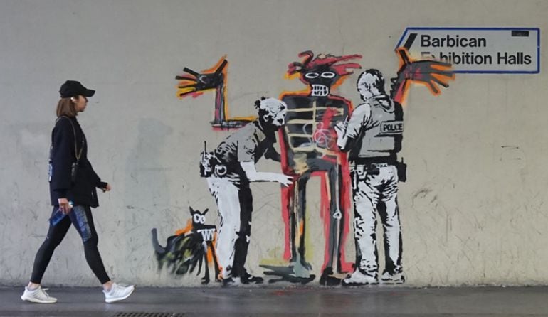 Imagen de uno de los dos nuevos murales de Banksy.