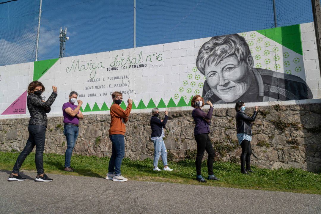 La alcaldesa de Tomiño en un acto del 8-M