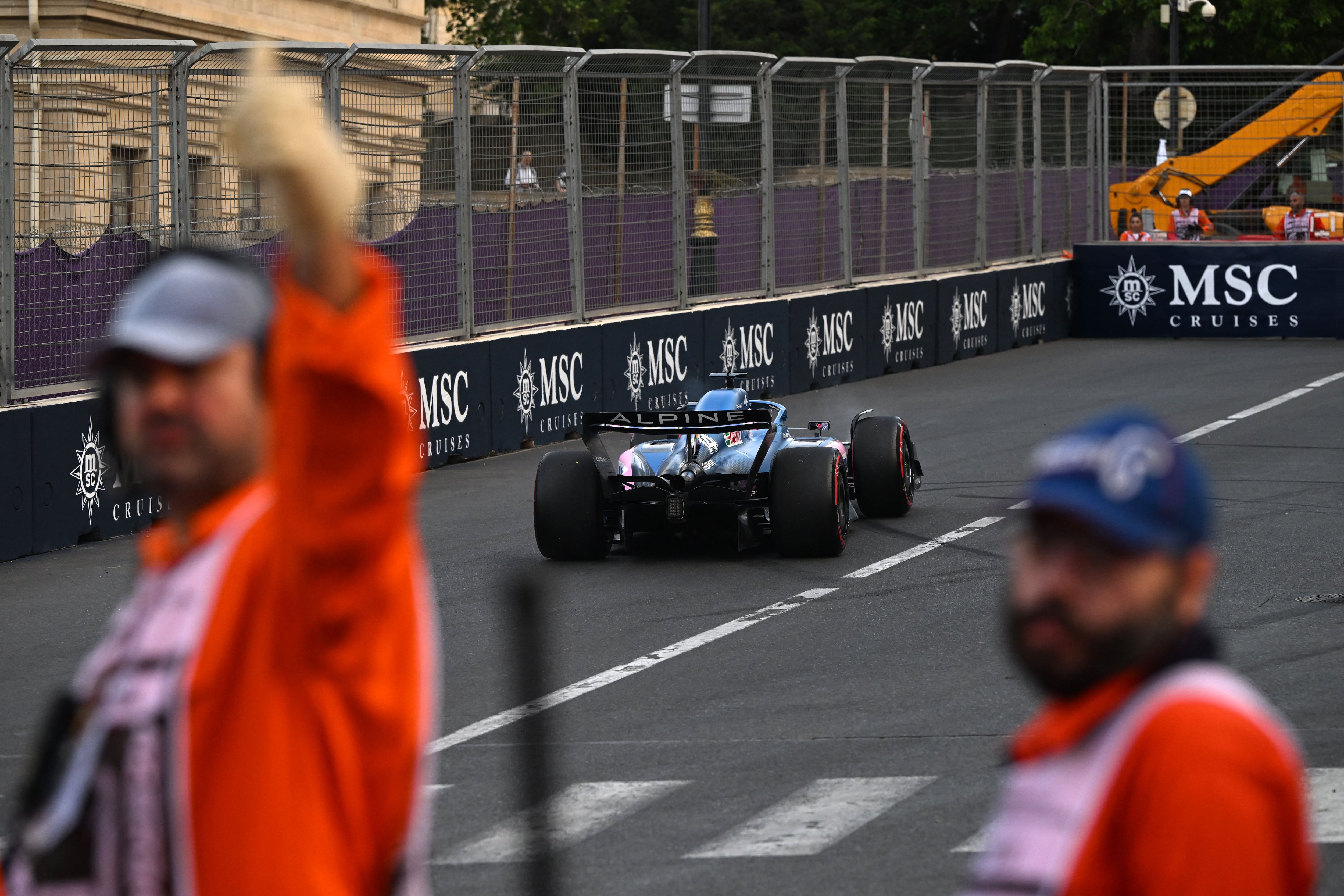 Fernando Alonso en el circuito de Bakú