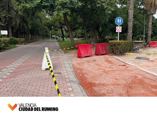 Obras de mantenimiento en el Jardí del Túria