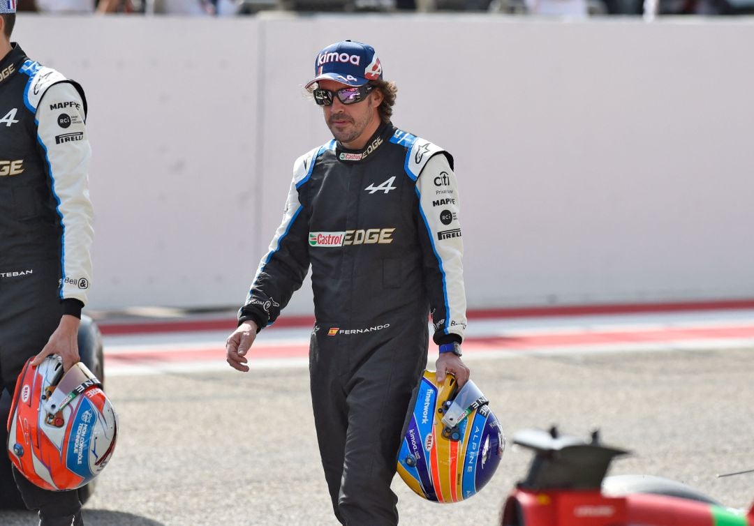 Fernando Alonso, piloto de Apline, en los test de Bahrain