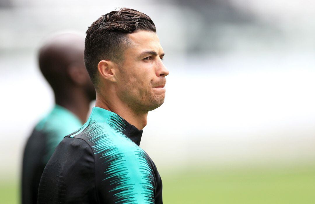 Cristiano Ronaldo, durante un entrenamiento con Portugal