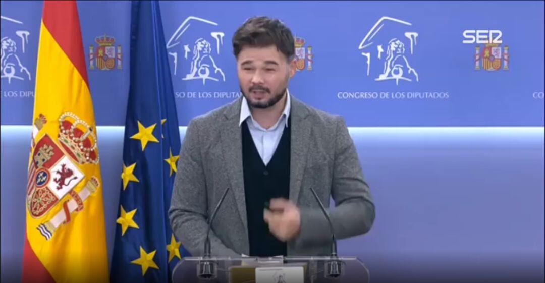 Gabriel Rufián, en el Congreso de los diputados. 