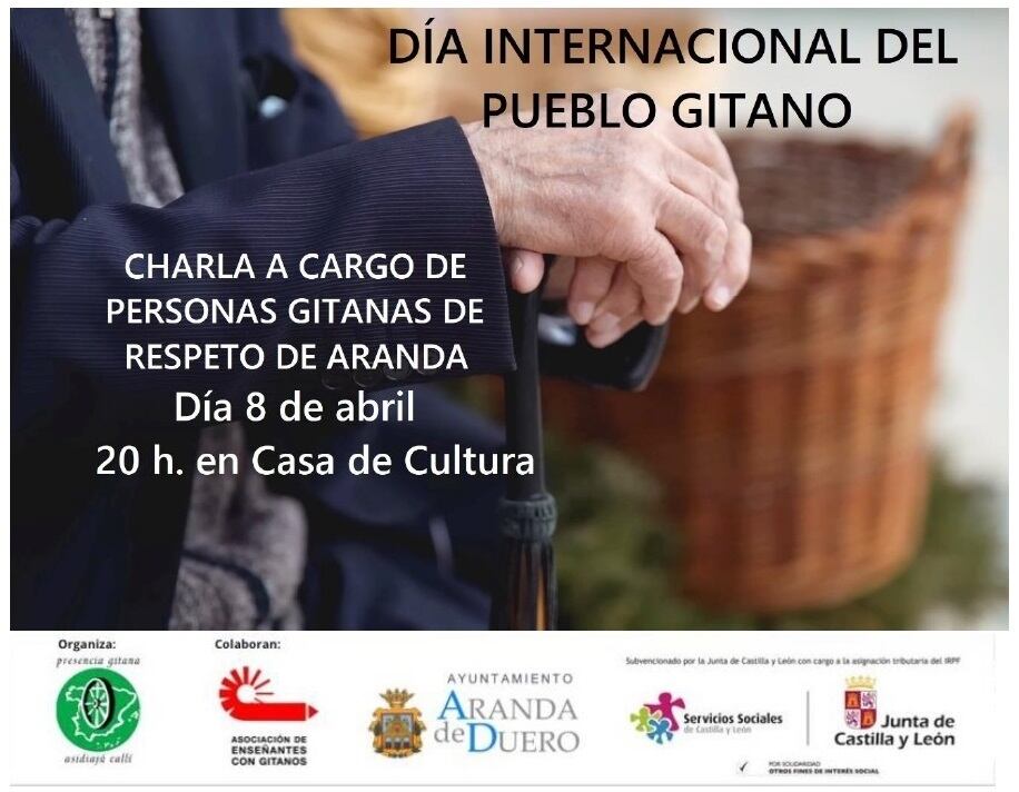 Cartel actividad principal del Día Internacional del Pueblo Gitano en Aranda