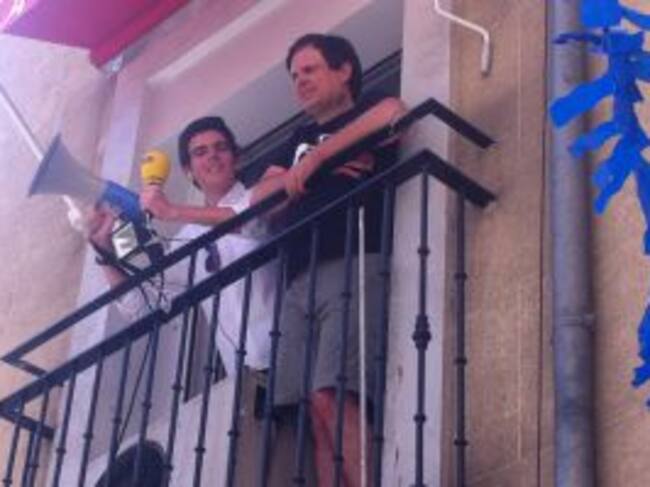 Pablo Zuazo y Jorge Bolaños en un balcón de Cascorro