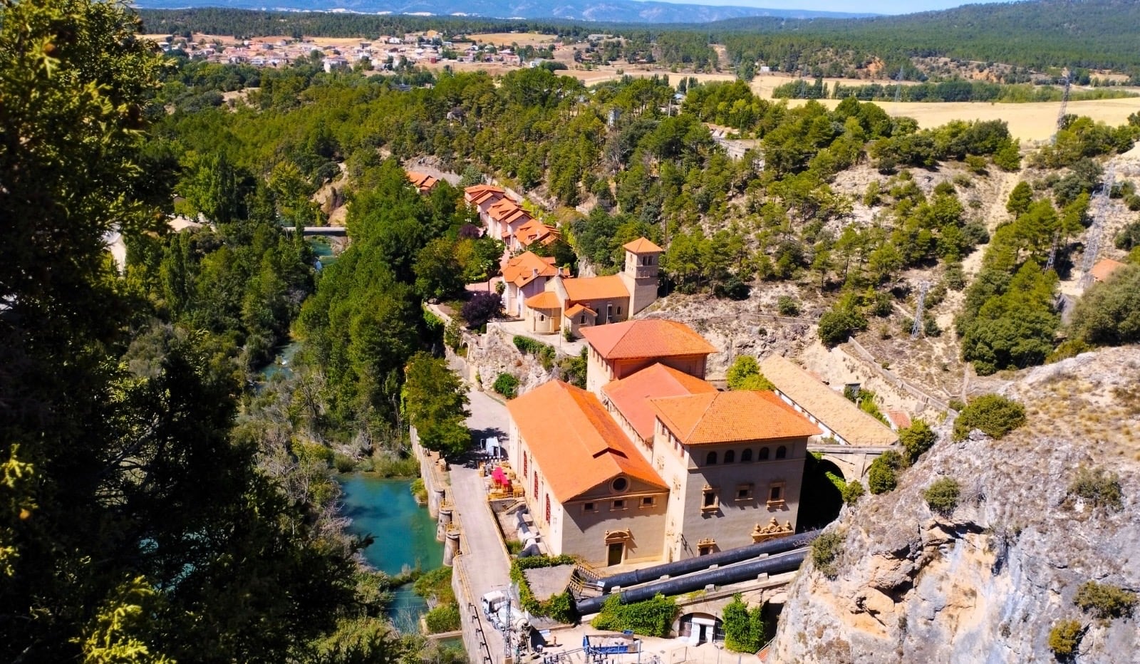 Vista aérea del Salto de Villalba (Cuenca).