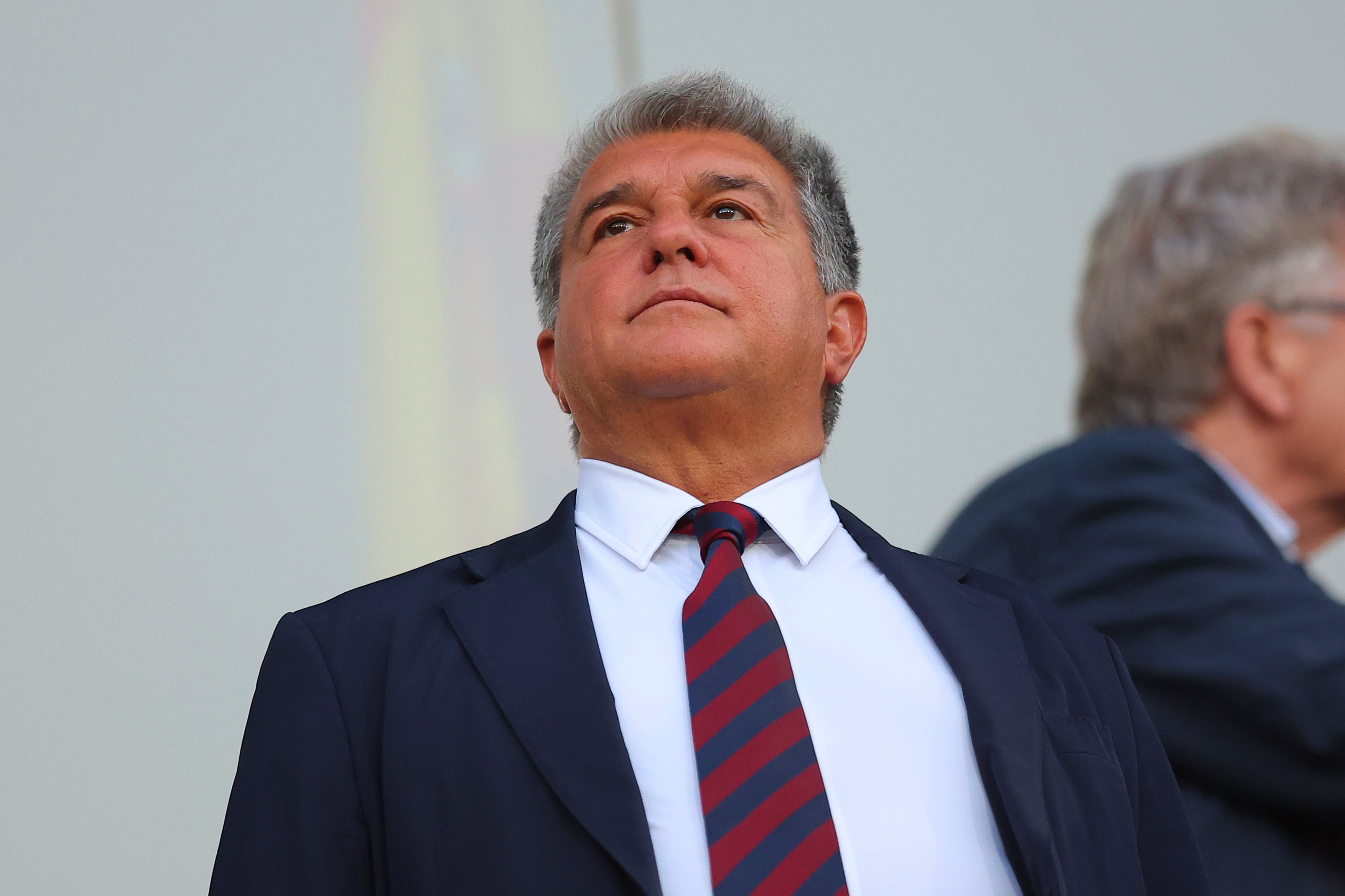 Joan Laporta, en el Estadio Nuevo Mirandilla, durante el partido de Liga entre Cádiz y FC Barcelona