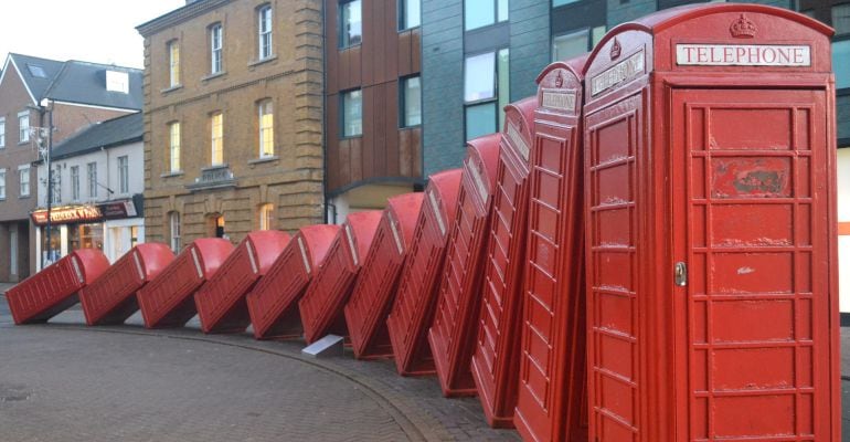 Cabinas telefónicas típicas de Reino Unido