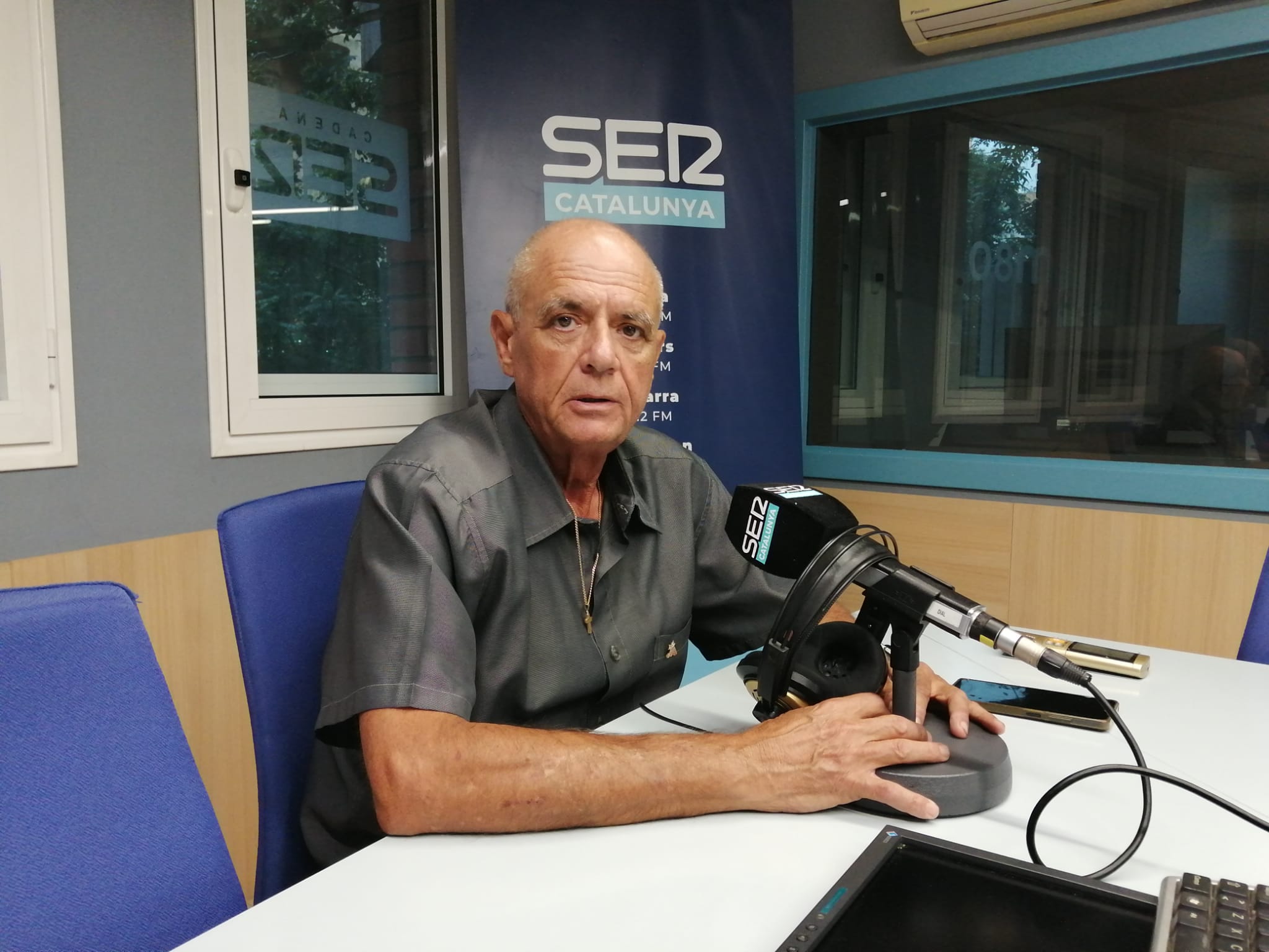 El president de la FAVLL, Toni Baró, durant l&#039;entrevista aquest dimartse, 3 de setembre, a Ràdio Lleida.