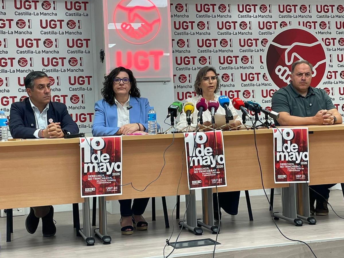 UGT y CCOO llaman a salir a la calle el 1 de Mayo en Castilla-La Mancha para reivindicar "derechos, no trincheras"