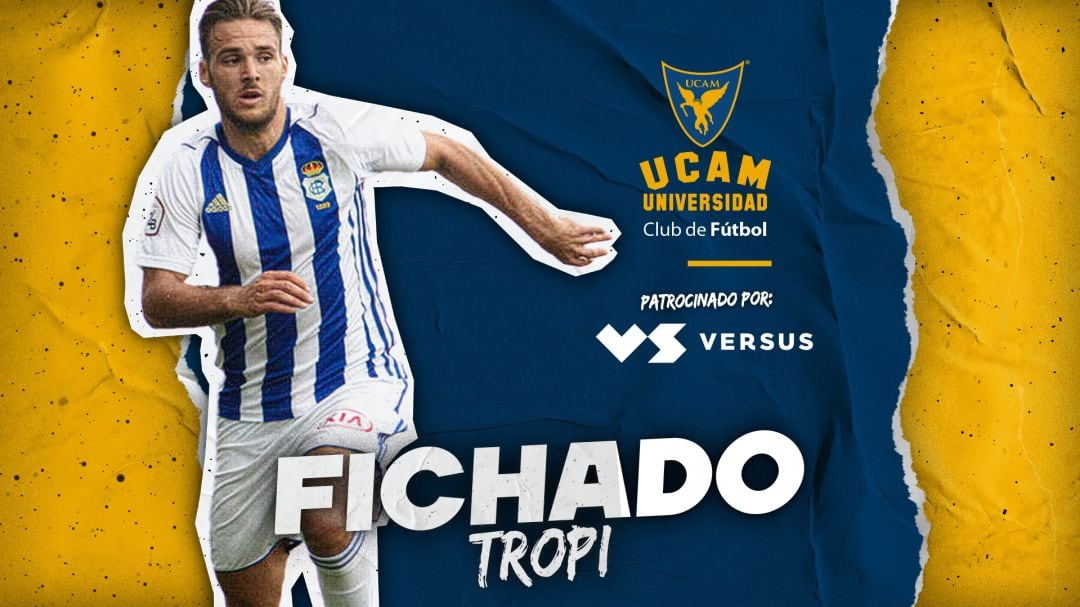 Tropi firma con el UCAM Murcia CF