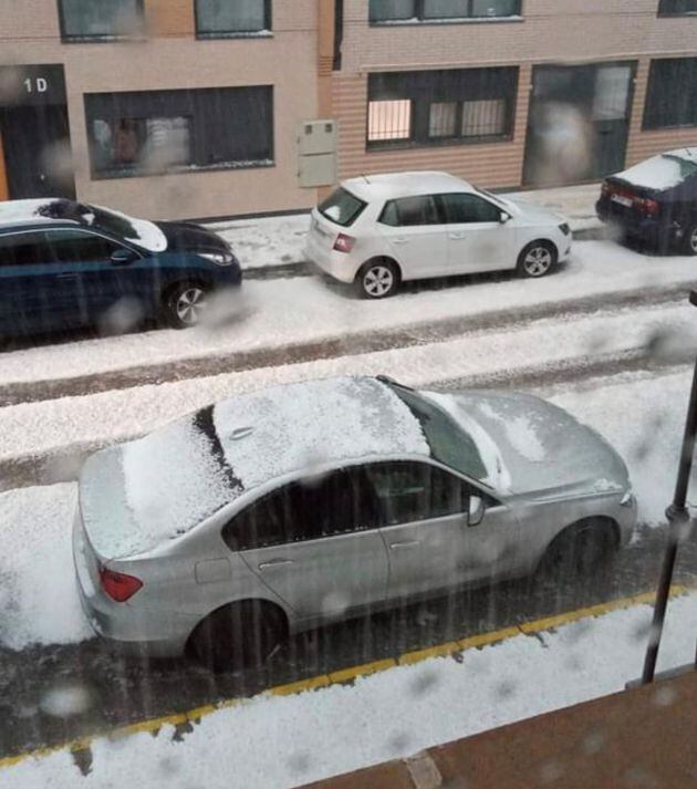 calles con granizo en El Casar