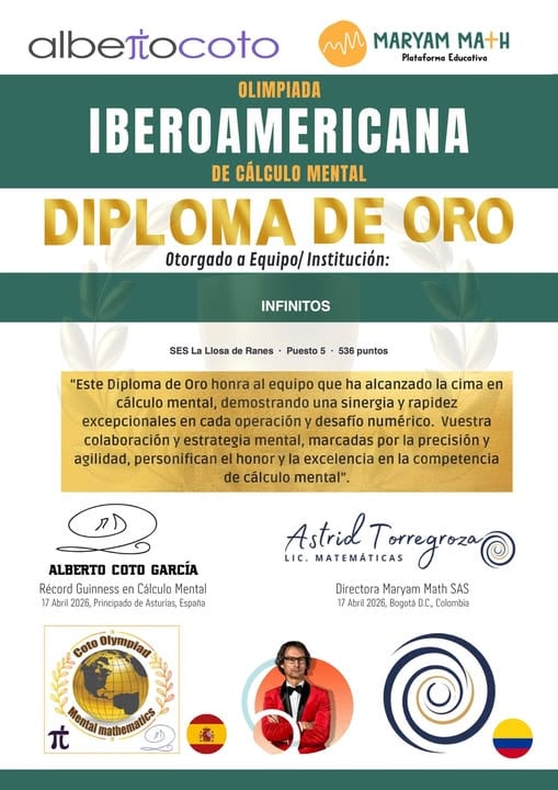 Diploma de oro para la SES de La Llosa de Ranes