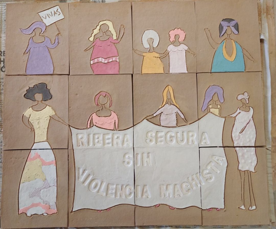 Primer montaje que formará parte del gran mural con doce azulejos