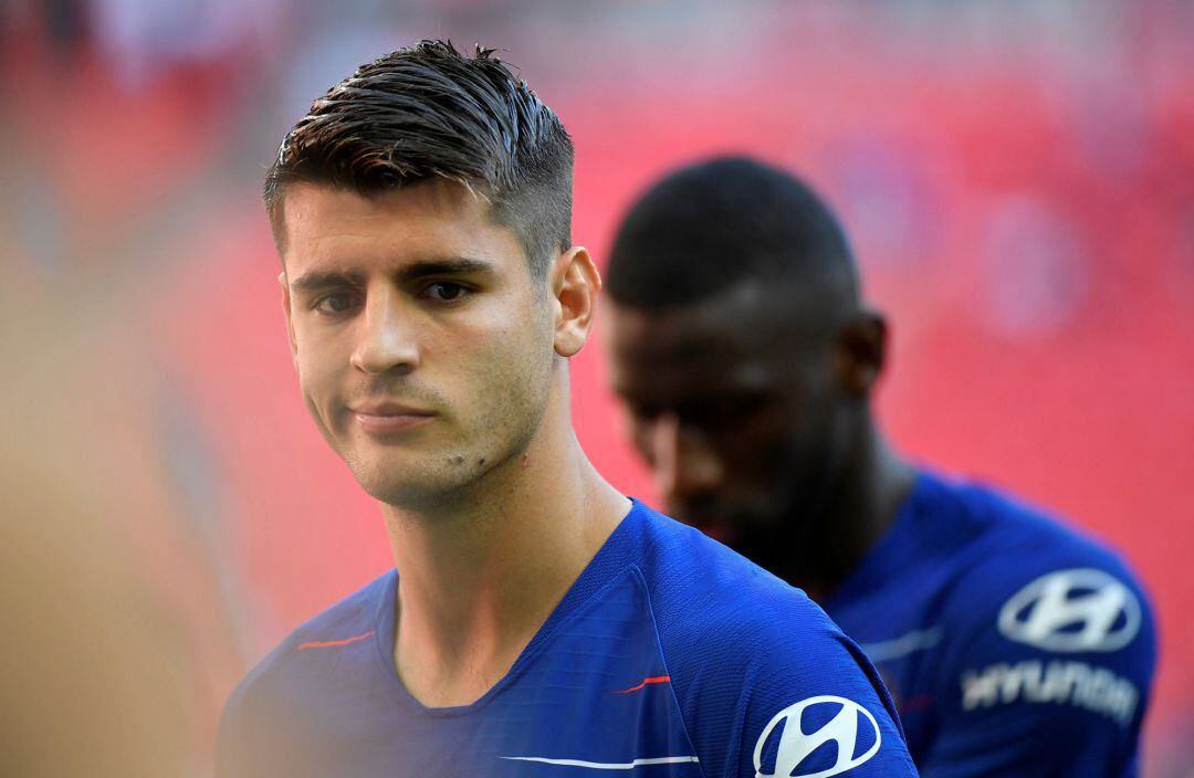 Morata, durante el partido contra el City. 
