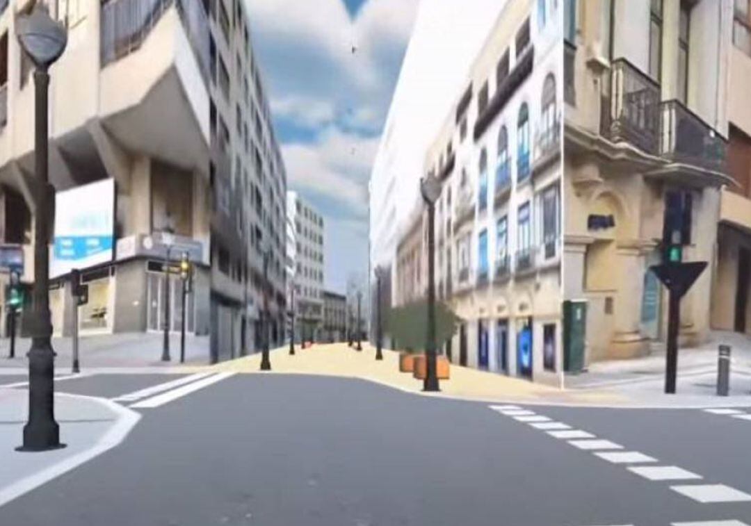 Imagen virtual del futuro plan de tráfico del centro de Albacete