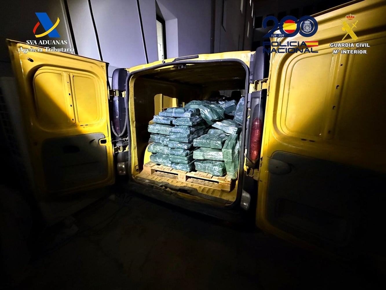 Alijo de cocaína decomisado en el Puerto de Valencia